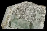 Green, Octahedral Fluorite Crystals on Quartz - China #114019-1